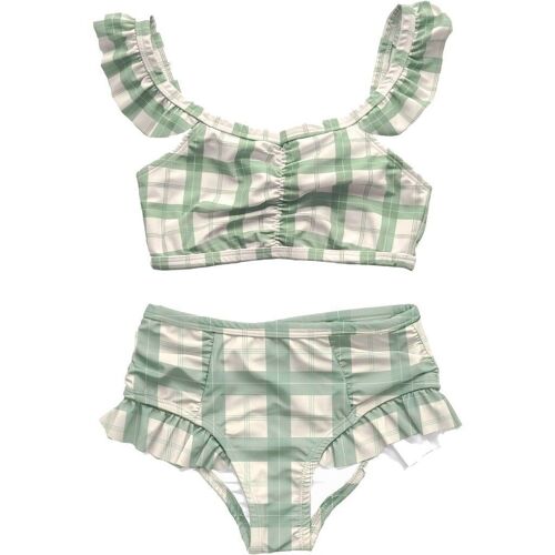 Ruffle Bikini | UPF 50+ Recycled - Fern Plaid