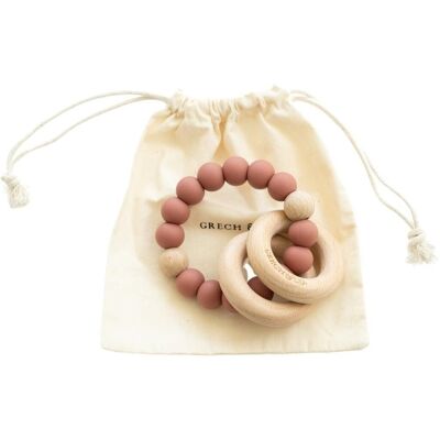 Sedona Teething Ring + Rattle - Burlwood