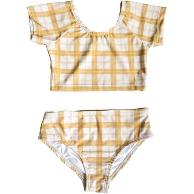 Short Sleeve Bikini | UPF 50+ Recycled - Buckwheat Plaid