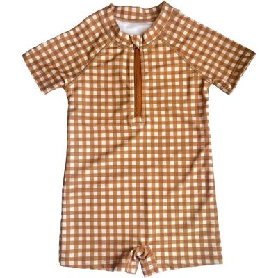 Short Sleeve Rashguard Full Suit UPF 50+ Recycled - Sienna Gingham