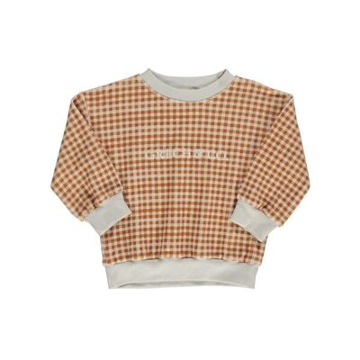 Signature Sweater | GOTS Terry - Sienna Gingham