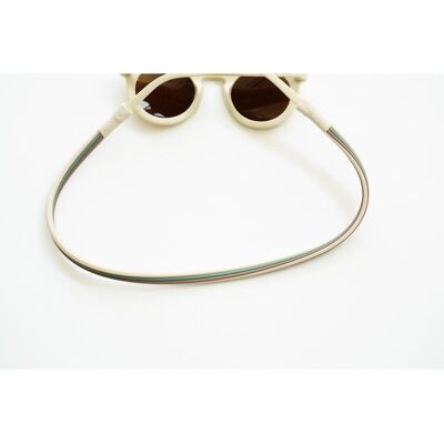 Sonnenbrillenband – Muschel + Farn + Wurzelholz