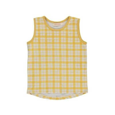 Camiseta sin mangas | Jersey GOTS - Tela escocesa de trigo sarraceno
