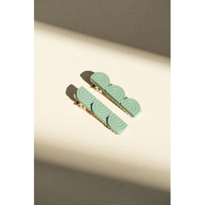 Barre tri arc-en-ciel | Lot de 2 pinces à cheveux - Jade