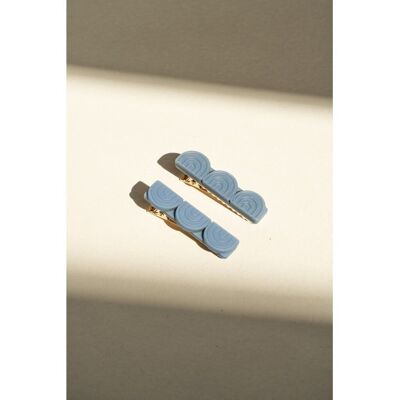 Tri Rainbow Bar | Hair Clips Set of 2 - Sky Blue