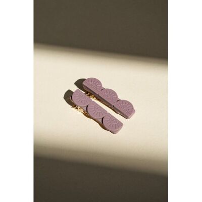 Barre solaire Tri | Lot de 2 pinces à cheveux - Mauve Rose