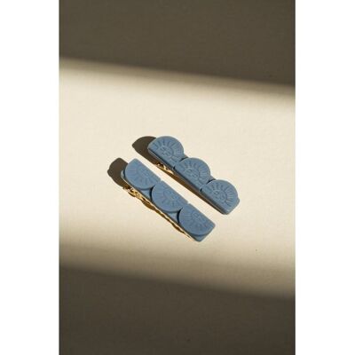 Barre solaire Tri | Lot de 2 Barrettes à Cheveux - Bleu Ciel