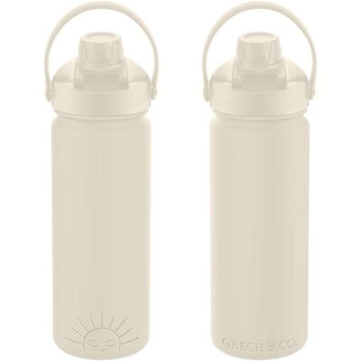 Bouteille d'eau isotherme Twist + Go | 18 oz - Blanc crémeux