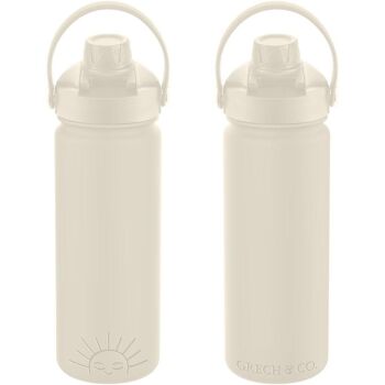 Bouteille d'eau isotherme Twist + Go | 18 oz - Blanc crémeux