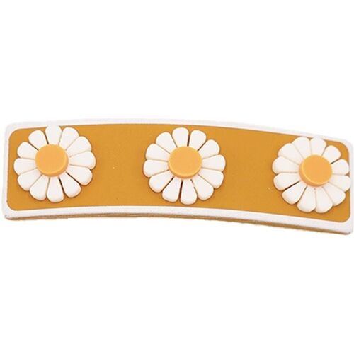 Wide Bar Clip - Flower- Wheat