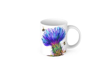 Tasse en céramique de café de thé de chardon et d'abeille de couleur vive, tasse d'abeille, tasse de chardon, tasse écossaise, cadeau d'amoureux d'abeille, tasse d'abeilles Buzzy, amoureux d'abeille 7