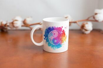 Tasse en céramique de café de thé de Mandala de Yin Yang de couleur vive, tasse de Mandala, tasse de Yin Yang, Vibes hippies, cadeau de yoga, cadeau de Noel 4