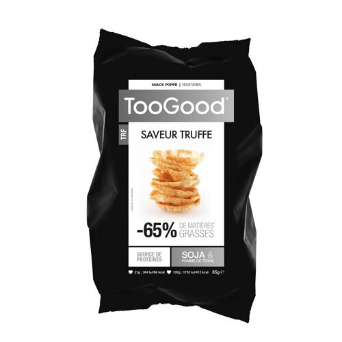 TOOGOOD - Sachet de 85 gr de Snacks poppés au Soja et à la Pomme de terre - Saveur Truffe - Pour un Apéro léger et Savoureux
