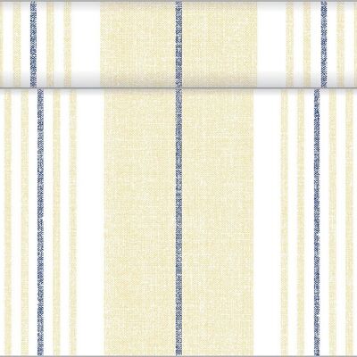 Chemin de table York en bleu-beige en Linclass® Airlaid 40 cm x 24 m, 1 pièce