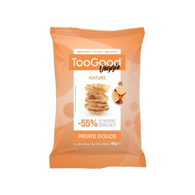 TOOGOOD NUDE - Sachet de 85 gr de Snacks soufflés de PATATE DOUCE légèrement salés - Allégés en matières grasses- Pour un Apéro léger et Savoureux