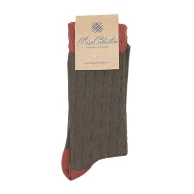 Miss Brown-Cuba Ribbed Low Cane Sock