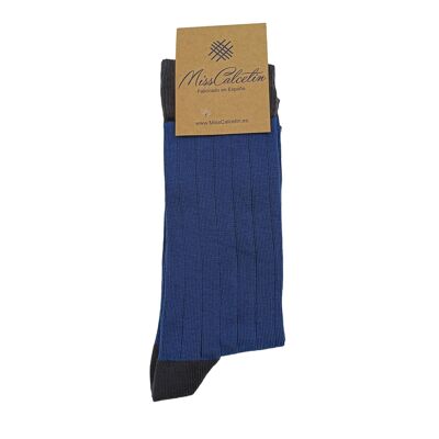 MissRaf-Anthracite Ribbed Low Cane Sock