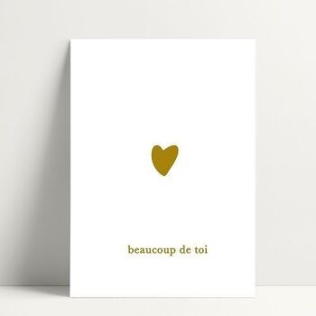 Gold Heart "Beaucoup de toi" - Carte Postale