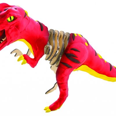 Kit in legno e argilla Crea un dinosauro T-Rex - Kit artigianali per bambini - kit dinosauro