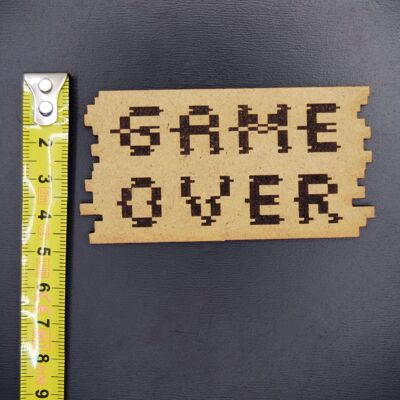 Imán de madera "Game Over"