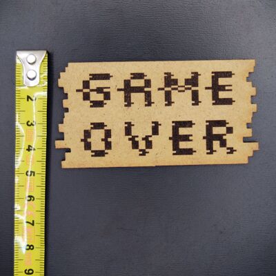 Holzmagnet „Game Over“.