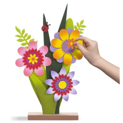 Artesanía en fieltro y madera: haz un ramo de flores