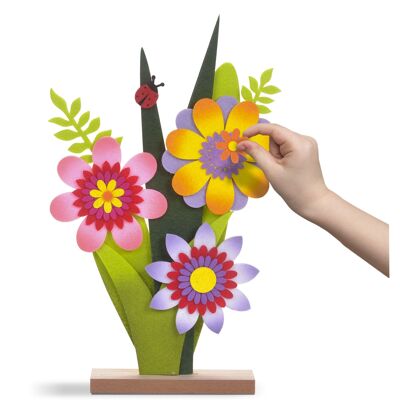 Artesanía en fieltro y madera: haz un ramo de flores