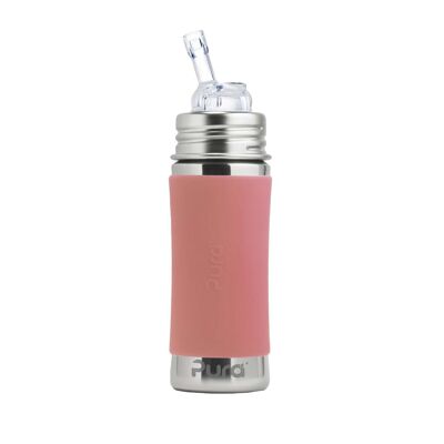 Evolutionary stainless steel bottle with straw 325ml
