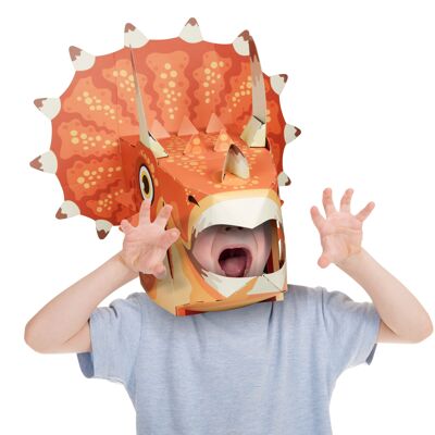 Manualidad con tarjeta de máscara 3D de Triceratops: haz tu propia máscara para la cabeza