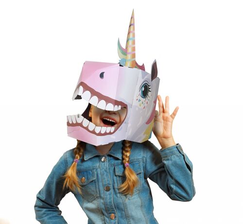 Unicorn 3D Mask Card Craft - make your own head mask