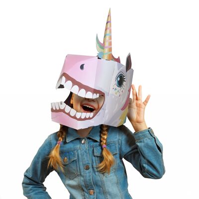 Unicorn 3D Mask Card Craft - make your own head mask