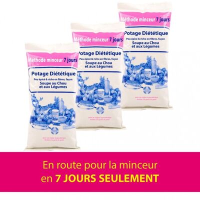 ECO-RECHARGE 84 SOUPES AU CHOU MINCEUR BRÛLE-GRAISSES POUR CHANGER DE TAILLE (3X300G) CURE PERTE DE POIDS ET CENTIMÈTRES