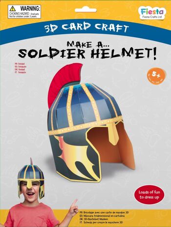 Artisanat de carte 3D de casque de soldat 3