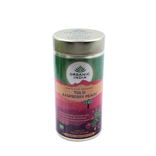 Tisane au Tulsi - Basilique Sacré - FRAMBOISE PÊCHE - VRAC 100G