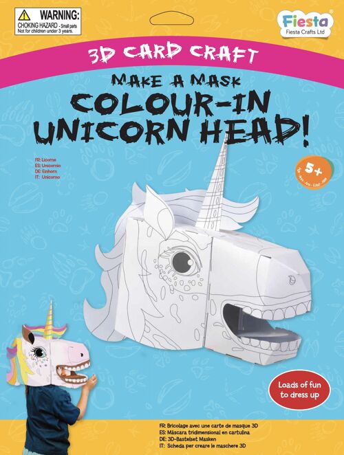 Unicorn Colour-in 3D Mask Card Craft