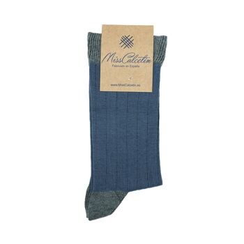 MissRibbed Low Cane Sock Stone-Grey 1