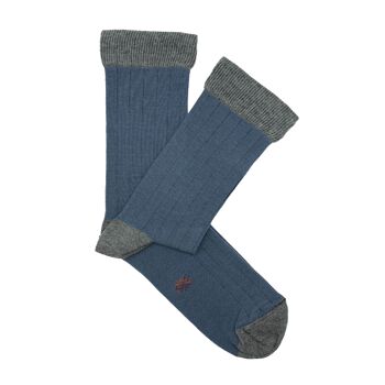 MissRibbed Low Cane Sock Stone-Grey 2