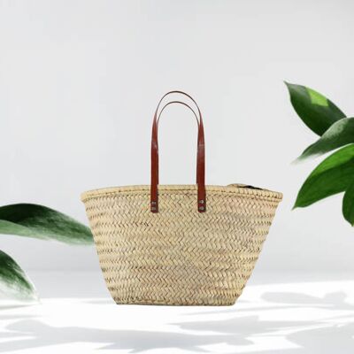 Leather Handled Straw Bags - Classic Collection can be Monogrammed