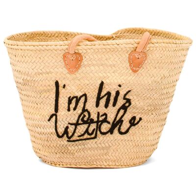 Monogrammed Halloween Handmade Basket witch