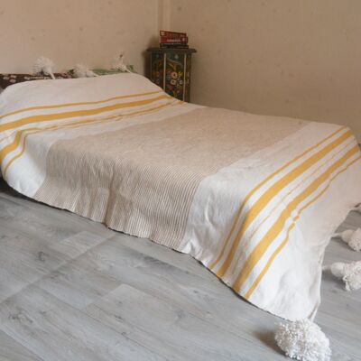 Moroccan blanket Barcode stripes Tassels bed spread