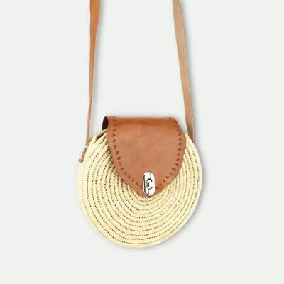 Moroccan Round Straw Crossbody Bag