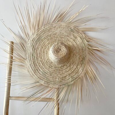 MOROCCAN STRAW HAT, Rattan Hat Palm leafs Hat Straw Fringes