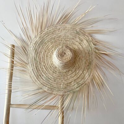 CAPPELLO DI PAGLIA MAROCCHINO, Cappello in Rattan Cappello con foglie di palma Cappello con frange di paglia