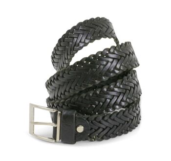 Ceinture en cuir noir tressé naturel 5