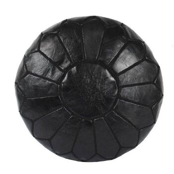 Pouf marocain en cuir noir pouf non rembourré 4