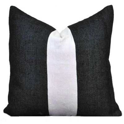 PILLOW BW HANDWOVEN POMPOM COVER 50X50