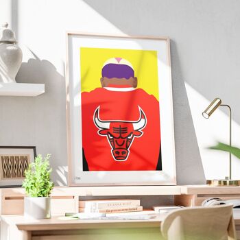 Affiche "Dennis Rodman Bulls Head, Limited Edition" - 30x40cm 2