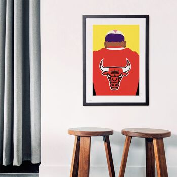 Affiche "Dennis Rodman Bulls Head, Limited Edition" - 30x40cm 3
