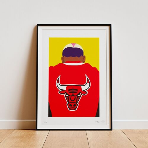 Affiche "Dennis Rodman Bulls Head, Limited Edition" - 30x40cm