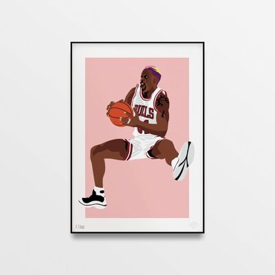 Poster "Dennis Rodman Bulls, Edizione Limitata" - 30x40cm